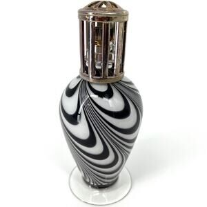 Art Glass Fragrance Oil Diffuser Bottle Hypnotic Black & White